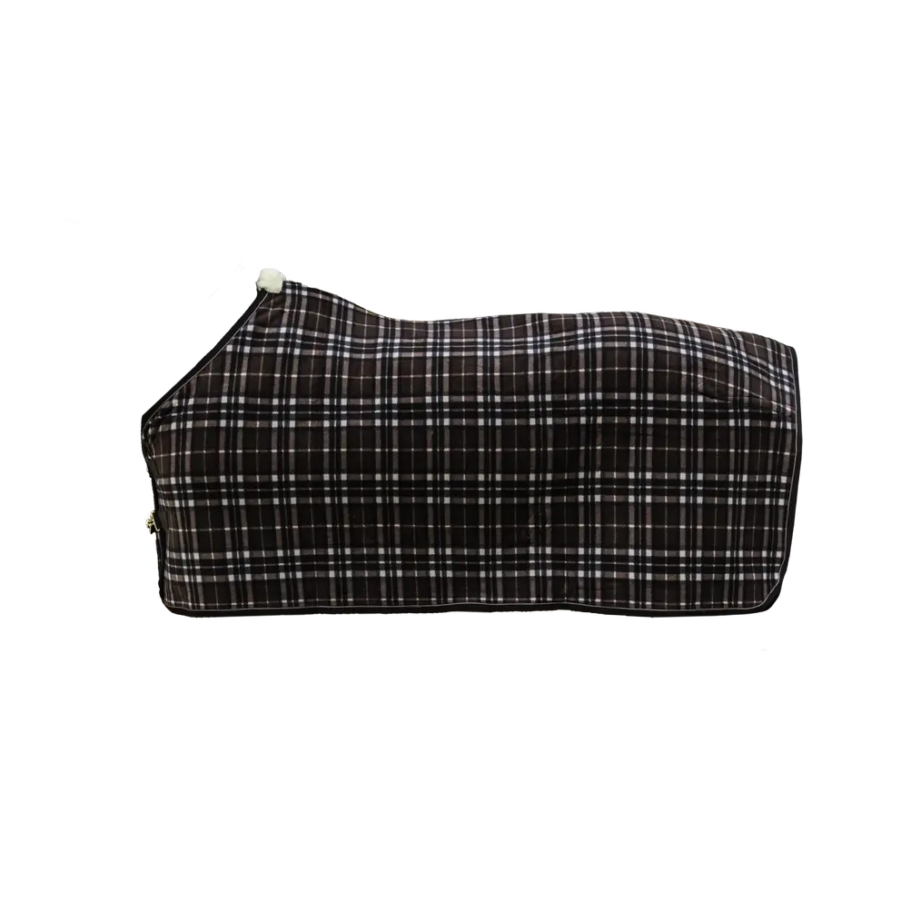 Fleece Rug Heavy Check Printing Brown