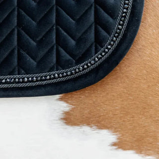 Saddle Pad Jumping Velvet Pearls | Black
