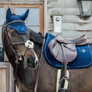 Saddle Pad Jumping Velvet Pearls | Navy