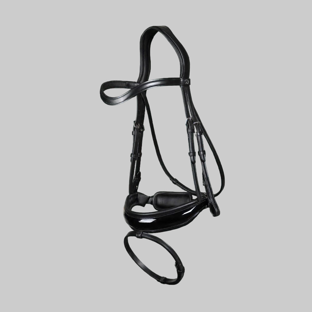 Dressage Patent Large Crank Noseband Bridle With Flash