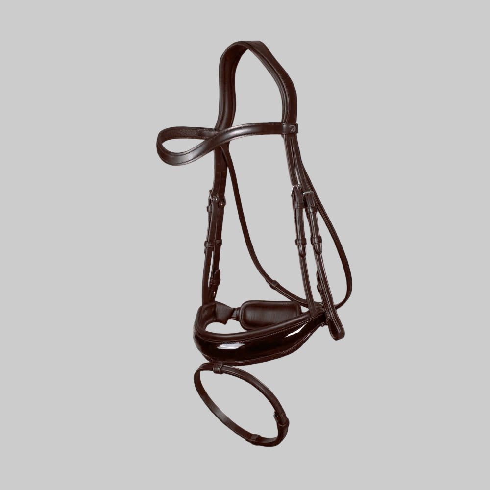 Dressage Patent Large Crank Noseband Bridle With Flash