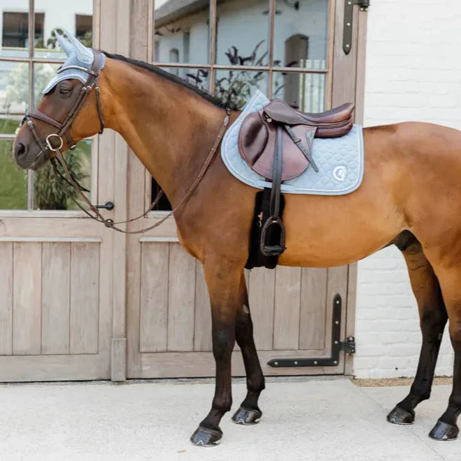 Onion Quilt 3D Logo Jumping Saddle Pad - Light Blue