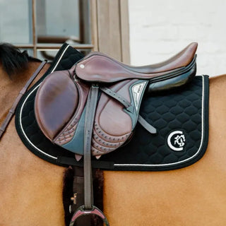 Onion Quilt 3D Logo Jumping Saddle Pad - Black