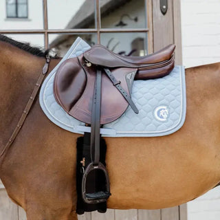 Onion Quilt 3D Logo Jumping Saddle Pad - Light Blue