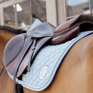 Onion Quilt 3D Logo Jumping Saddle Pad - Light Blue
