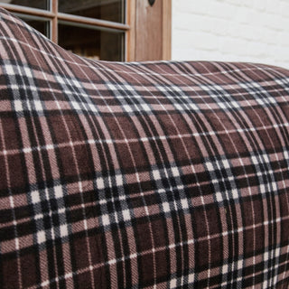 Fleece Rug Heavy | Check Printing Brown