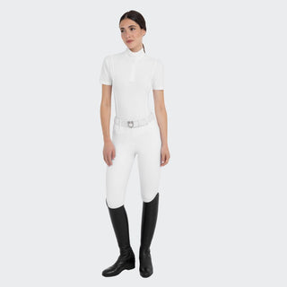 Ladies Hunter Show Shirt With Mesh Inserts | White