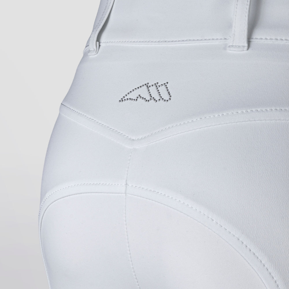 Ladies Edison Breeches | High Rise | Knee Grip | White