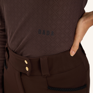 Calder Long Sleeve Training Polo | Chocolate