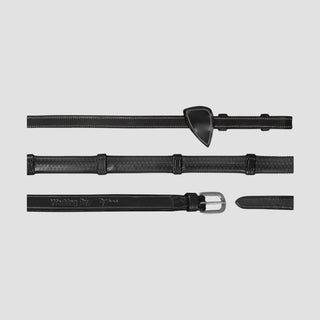 Working Collection 1/2" Rubber Reins With Leather Loops