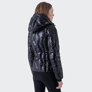 Ladies Eqglasic Glossy Padded Bomber Coat | Black