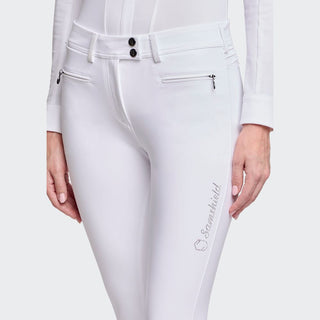 Ladies Adele Crystal Fabric Breeches | Medium Rise | White