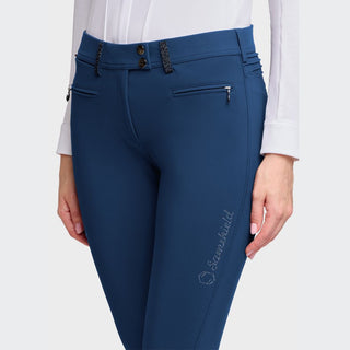 Ladies Adele Crystal Fabric Breeches | Medium Rise | Cosmic Blue