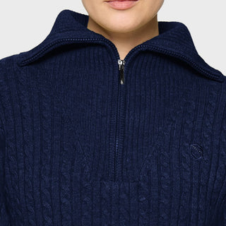 Ladies Suzanne Twisted Pullover Sweater | Navy