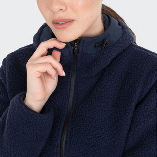 Ladies Down Coat With Teddy Inserts | Navy
