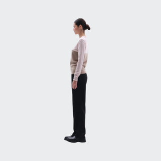 Ladies Cashmere & Wool Star Logo Crew Sweater | Rosa + Sand