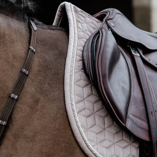 Velvet Jumping Saddle Pad | Beige