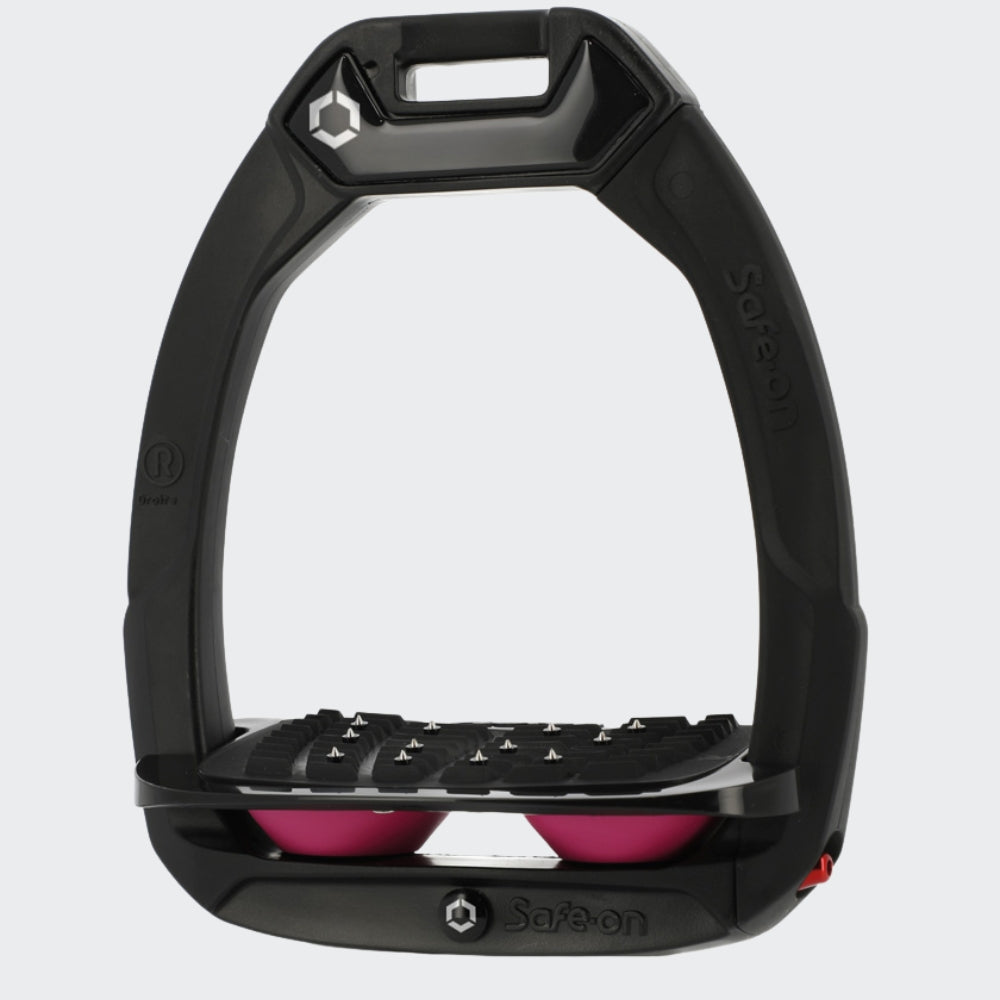 Safe-On Stirrups | Total Black | Pink