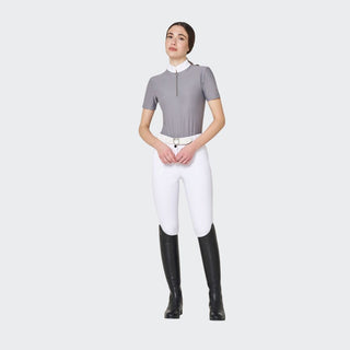 Ladies Show Shirt With Rhinestones | Frost Grey