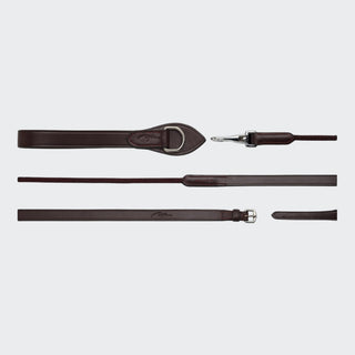 New English Leather/Nylon Draw Reins 5/8" | Brown