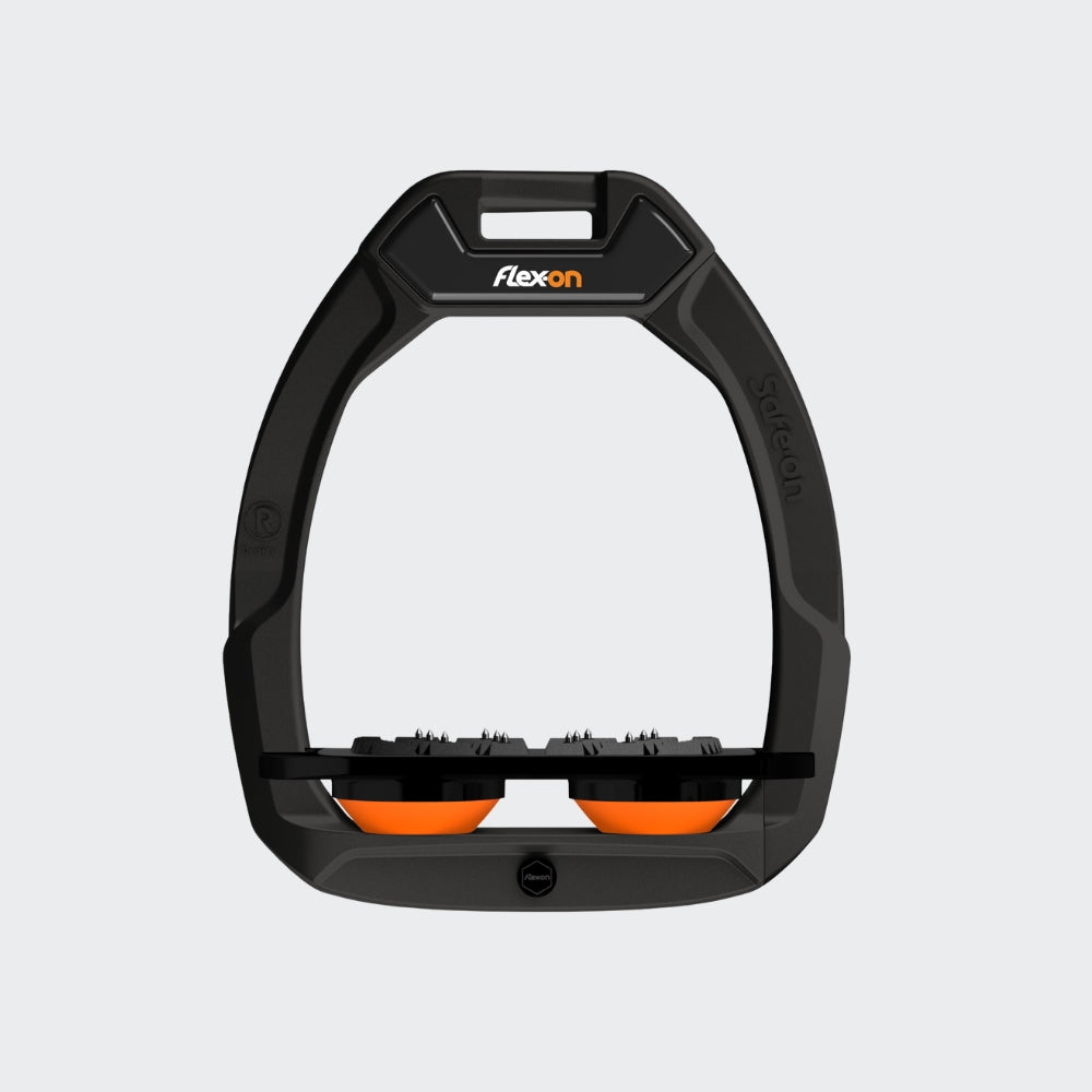 Safe-On Stirrups | Total Black | Orange