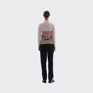 Ladies Cashmere & Wool Star Logo Crew Sweater | Rosa + Sand