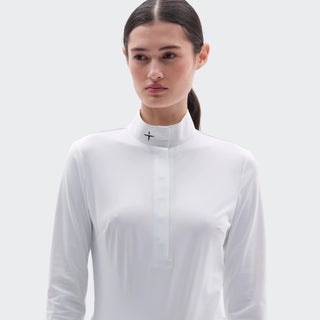 Ladies Half Placket Show Shirt | White