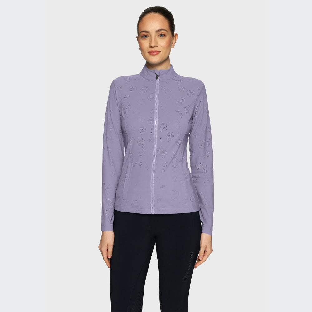 Ladies Hannah Full Zip Training Sweater | Lavender Gray