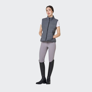 Ladies Wool Quilted Vest | Grey Melange