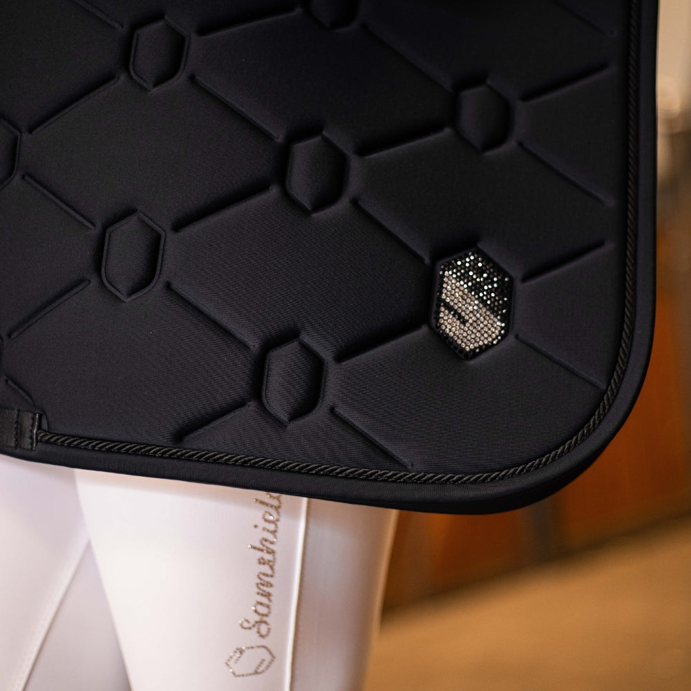 PRE-ORDER | SpineShield Swarovski Jumping Saddle Pad | Black