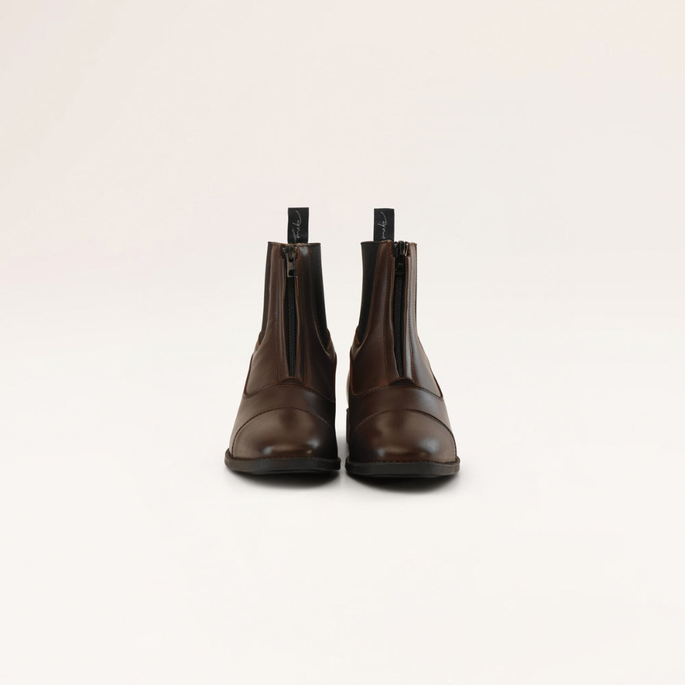 Short Boots Front Zipper | Brown