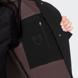 Ladies Long Softshell Raincoat With Rear Opening | Black