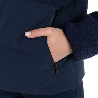 Ladies Down Coat With Teddy Inserts | Navy