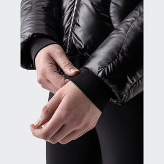 Ladies Eqglasic Glossy Padded Bomber Coat | Black