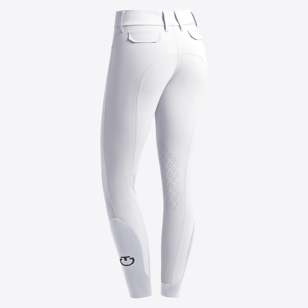 Ladies American Breeches With Back Pocket | High Rise | Knee Grip | White