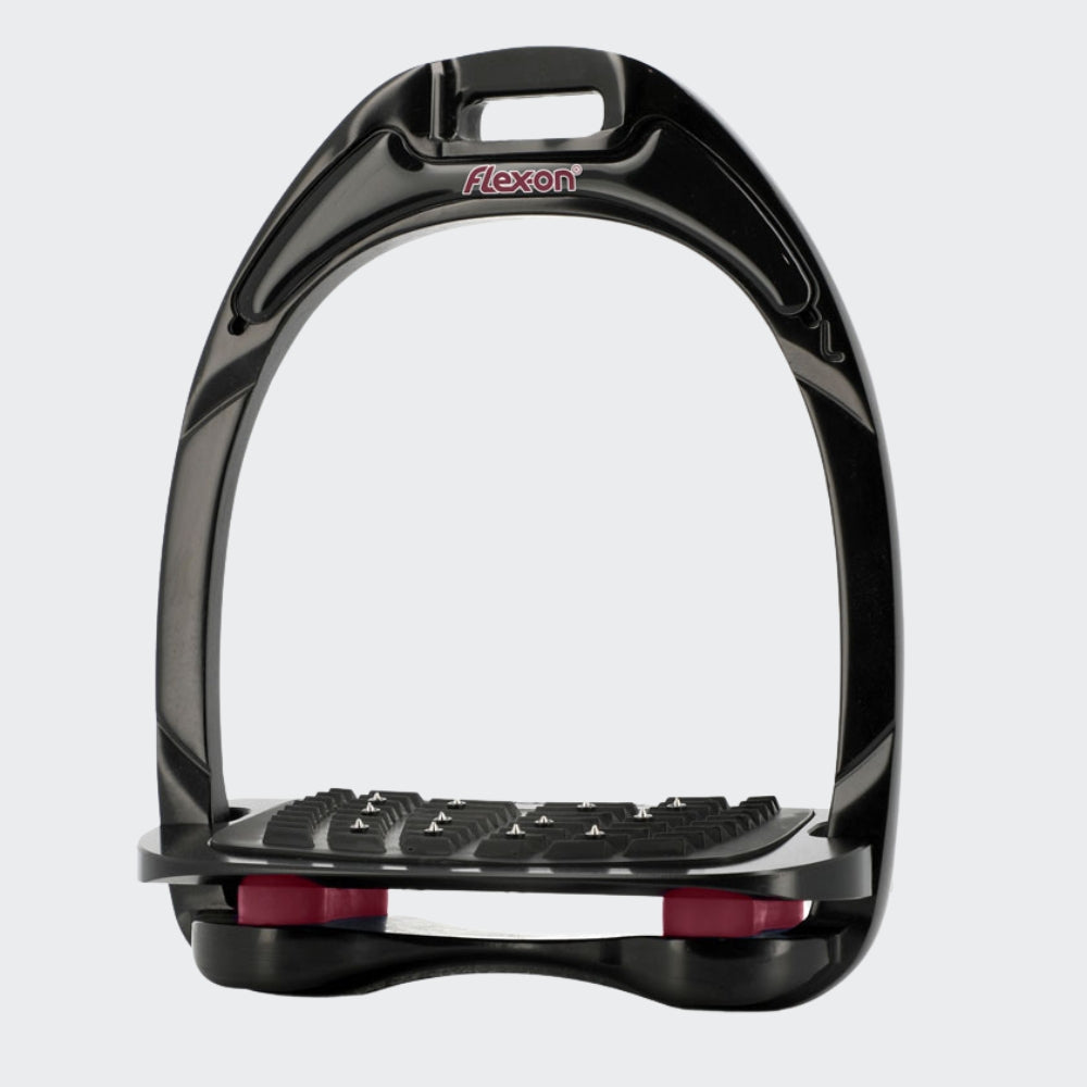 Black Aluminium Stirrups | Burgundy