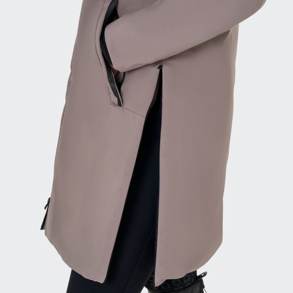 Ladies Water & Wind Repellent Long Down Padded Coat | Brindle