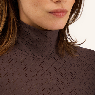 Calder Long Sleeve Training Polo | Chocolate