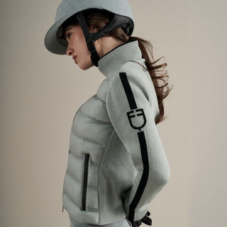 Ladies Hybrid Nylon + Knit Coat | Slate Grey