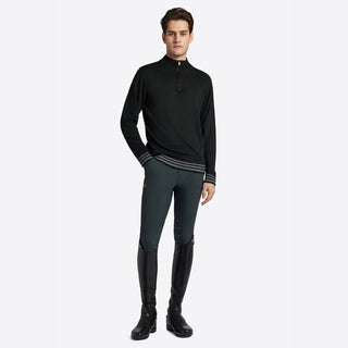 Mens RG Italy Wool Blend Half Zip Sweater - Black