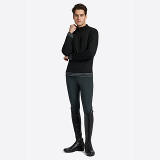 Mens RG Italy Wool Blend Half Zip Sweater - Black