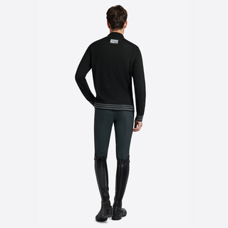 Mens RG Italy Wool Blend Half Zip Sweater - Black