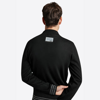 Mens RG Italy Wool Blend Half Zip Sweater - Black