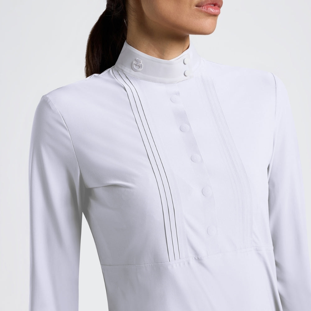 Ladies CT Heat Sealed Bib Show Shirt | Long Sleeve | White