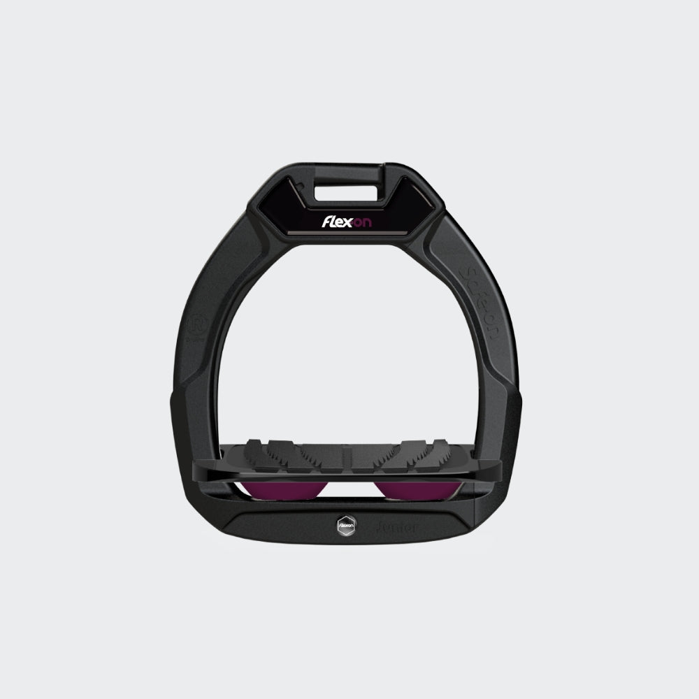 Safe-On Kids Stirrups | Total Black | Plum