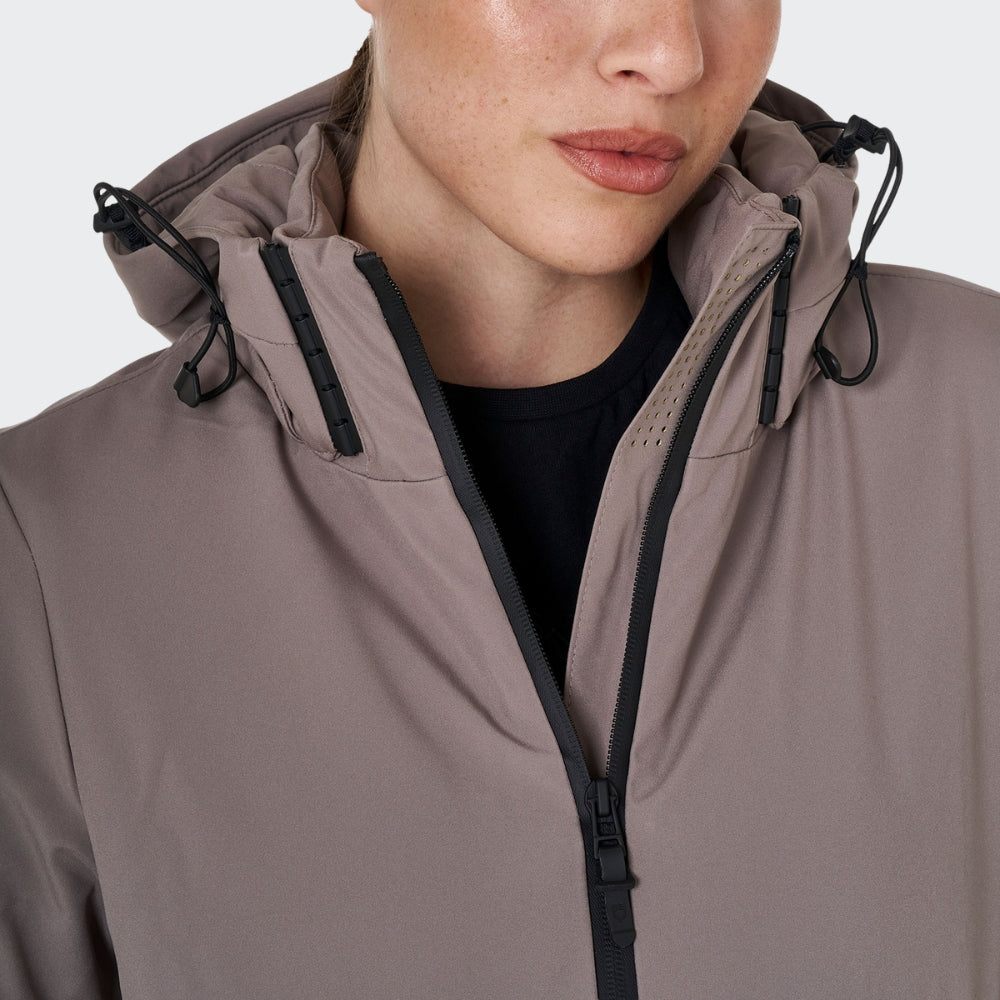 Ladies Water & Wind Repellent Long Down Padded Coat | Brindle