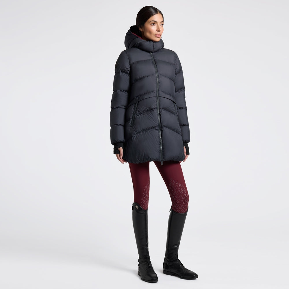 Ladies CT Hooded Down Long Padded Coat | Navy