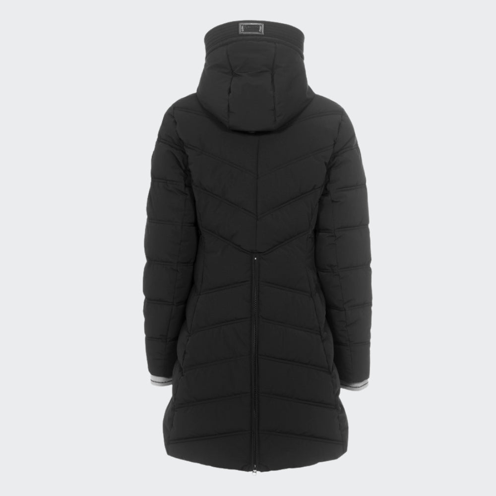 Ladies Cavalrhea Quilted Parka Coat | Black