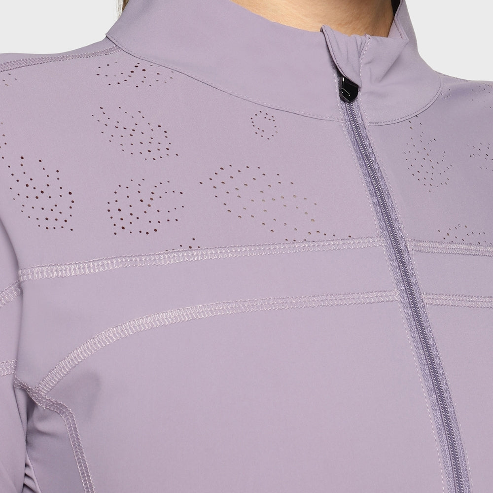 Ladies Evelya Full Zip Training Sweater | Lavender Gray