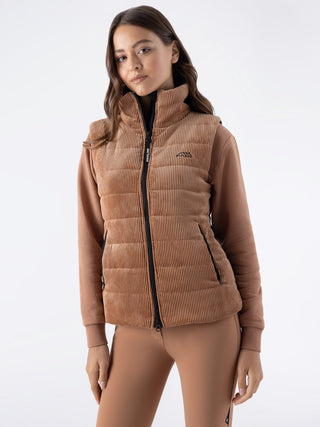 Ladies Eqsit Velvet Vest | Mocha Mousse